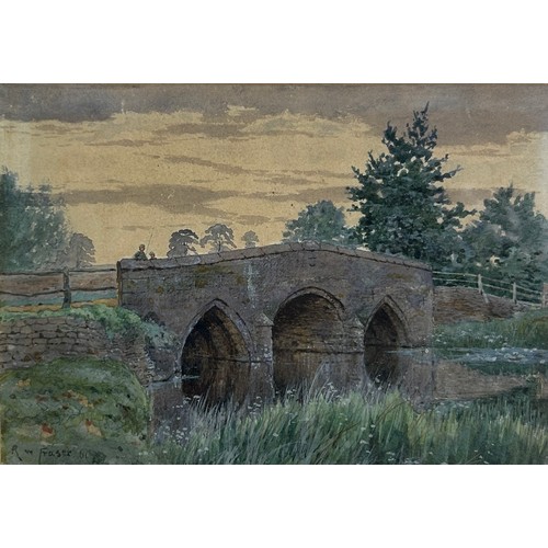 126 - A WATERCOLOUR ON PAPER OF A RIVER UNDER A BRIDGE, signed R W Fraser. 

Mounted in a frame and glazed... 