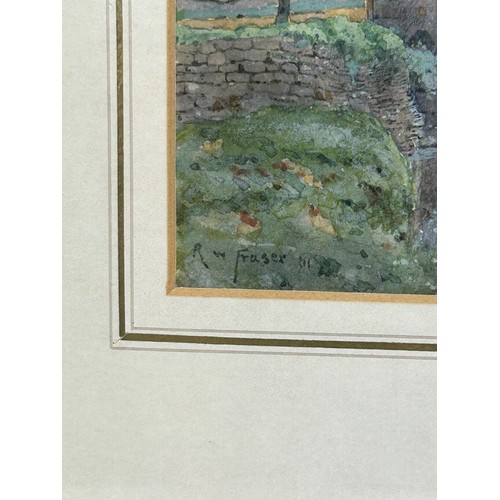 126 - A WATERCOLOUR ON PAPER OF A RIVER UNDER A BRIDGE, signed R W Fraser. 

Mounted in a frame and glazed... 