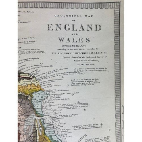 48 - SIR RODERICK MURCHISON (1792-1871) GEOLOGICAL MAPS OF ENGLAND AND WALES WITH ALL THE RAILWAYS (2)

4... 