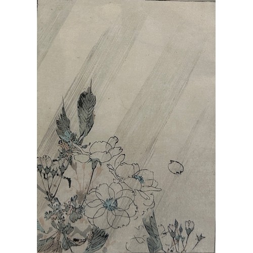 88 - WATANABE SEITEI (1851-1918) JAPANESE WOODBLOCK PRINTS LATE 19TH CENTURY DEPICTING FLOWERS, 
Each pan... 