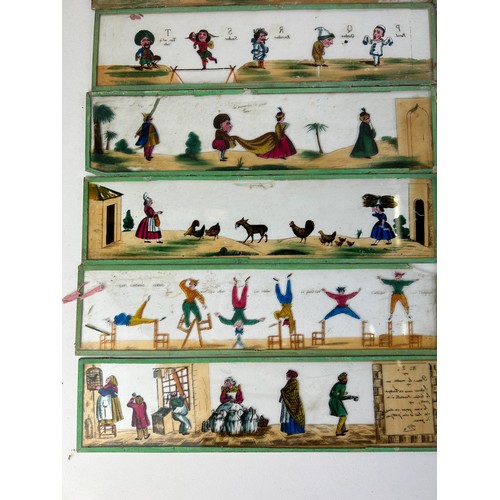 247 - A COLLECTION OF GLASS STEREOSCOPES WITH PAINTED SCENES

**Please note this lot will be available for... 