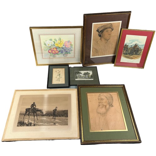 101 - A GROUP OF ENGRAVINGS WATERCOLOURS AND PRINTS (7), 

To include local interest 'Carshalton House' co... 