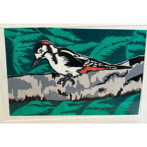 135 - CHRIS GILBERT (BRITISH) THREE COLOURED WOODCUT PRINTS  OF BIRDS (3), 

30cm x 45cm 
45cm x 30cm 
45c... 