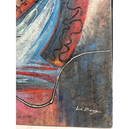 172 - A LARGE OIL ON CANVAS ABSTRACT, signed indistinctly bottom right.

Unframed.