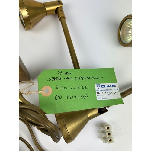 223 - A SET OF SIX BRASS WALL MOUNTED SPOTLIGHTS (6)