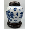 A CHINESE PORCELAIN KANGXI JAR AND COVER, 

Qing dynasty, Kangxi reign (1662-1772) blue and white wi... 