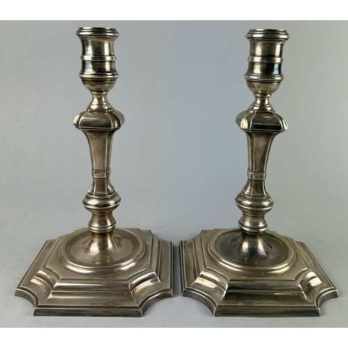 63 - A PAIR OF SILVER CANDLESTICKS, 

22cm H

Weight 1300gms