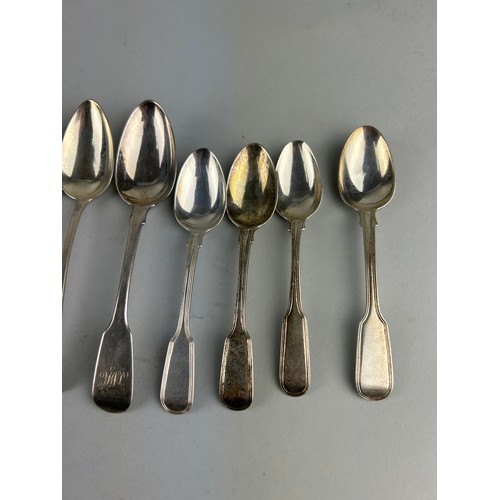 66 - A SET OF SIXTEEN SILVER SPOONS, to include six serving spoons, tablespoons and teaspoons 

Weight 72... 