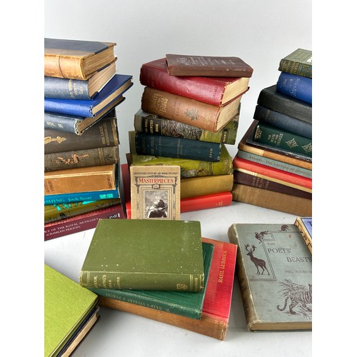 490 - A COLLECTION OF ANTIQUE BOOKS TO INCLUDE TOPICS SUCH AS MILITARY, ART, NATURE AND MORE (Qty)