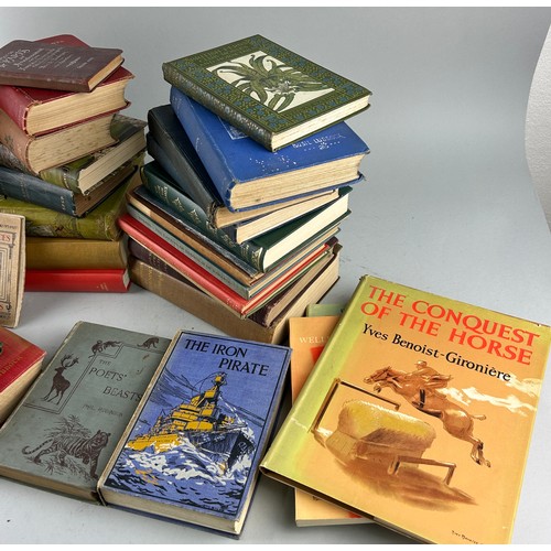 490 - A COLLECTION OF ANTIQUE BOOKS TO INCLUDE TOPICS SUCH AS MILITARY, ART, NATURE AND MORE (Qty)