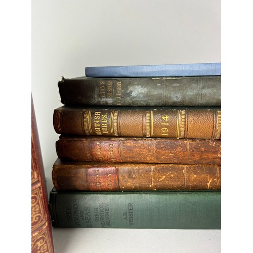 491 - A COLLECTION OF ANTIQUE NATURAL HISTORY BOOKS, to include Turton's shells, 'Tree wounds and diseases... 