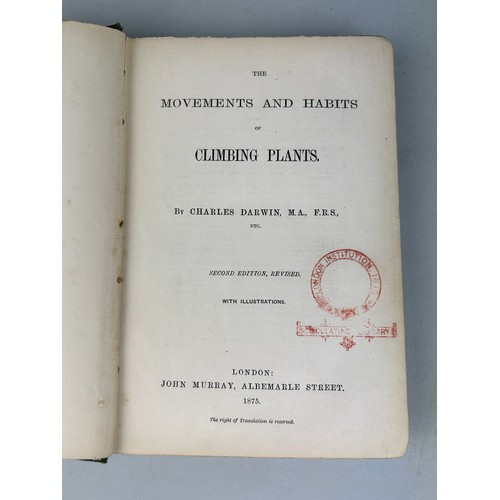 484 - CHARLES DARWIN (1809-1882) THE MOVEMENTS AND HABITS OF CLIMBING PLANTS, 

Second edition, revised. P... 