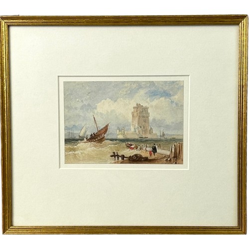 289 - WILLIAM PURSER RA (1750-1852)

A small watercolour on paper depicting the Mouth of the Tagus, Lisbon... 