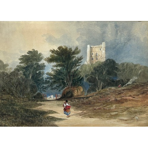 291 - A WATERCOLOUR PAINTING ON PAPER, 

English school circa 1840 depicting a mother and her children in ... 