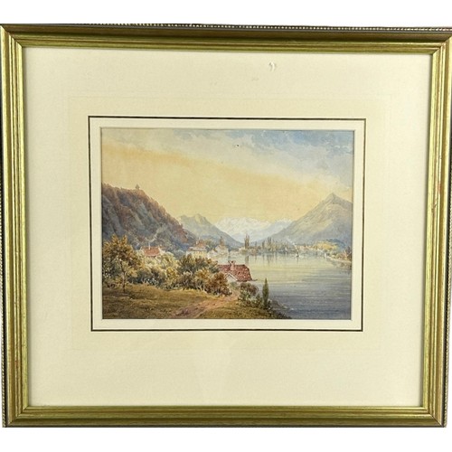 299 - A WATERCOLOUR ON PAPER OF INTERLAKEN SWITZERLAND CIRCA 1840.

Mounted in a frame and glazed

24cm x ... 