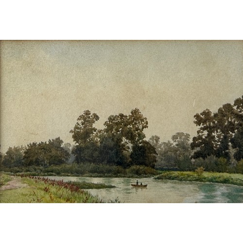 307 - CHARLES A BRINDLEY: THREE WATERCOLOURS OF LAKES WITH MOUNTAINS IN THE BACKGROUND, one dated 1886. 

... 