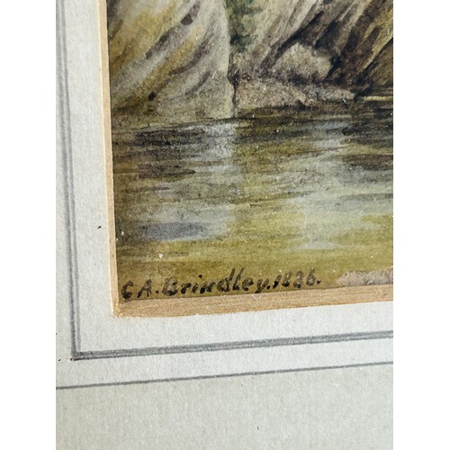 307 - CHARLES A BRINDLEY: THREE WATERCOLOURS OF LAKES WITH MOUNTAINS IN THE BACKGROUND, one dated 1886. 

... 