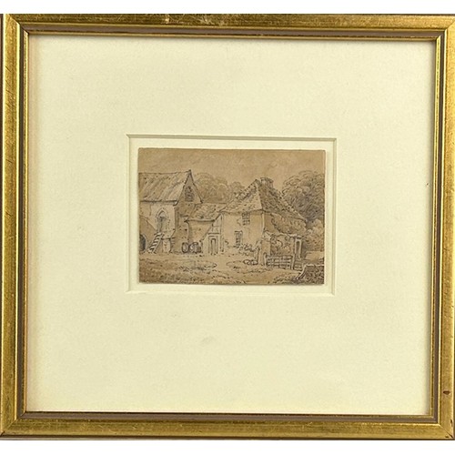 306 - JOSEPH POWELL (1780–1834) PENCIL AND BROWN WASH 'FARM BUILDINGS'

Mounted in a frame and glazed

9cm... 