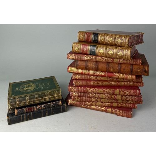 493 - A COLLECTION OF ANTIQUE LEATHER AND CLOTCH BOUND BOOKS ON THE RUSSIAN AND CRIMEAN WAR, along with a ... 