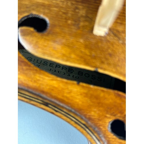 5 - AN ITALIAN VIOLIN BY GIUSEPPE BOSSI, STRADELLA 1929, 

Labelled: Giuseppe Bossi Luitaio, No 23, Anno... 