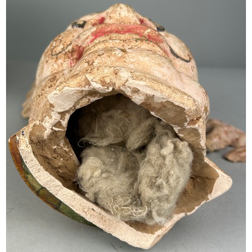 96 - THE HEAD FROM A LARGE CHINESE POTTERY GUARDIAN FIGURE TANG DYNASTY (AD 618-907). 

The biscuit face ... 