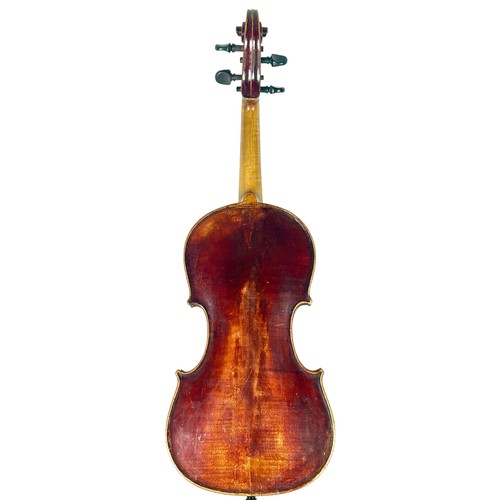 8 - A GERMAN VIOLIN BY NEUNER AND HORNSTEINER, MITTENWALD CIRCA 1870,

Unlabelled. 

Length of back: 354... 