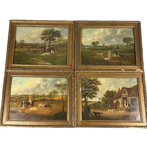 277 - FOLLOWER OF JOHN NOST SARTORIOUS (1759-1828) 
'A GOOD DAY'S HUNTING' 

A set of four hunting scenes,... 