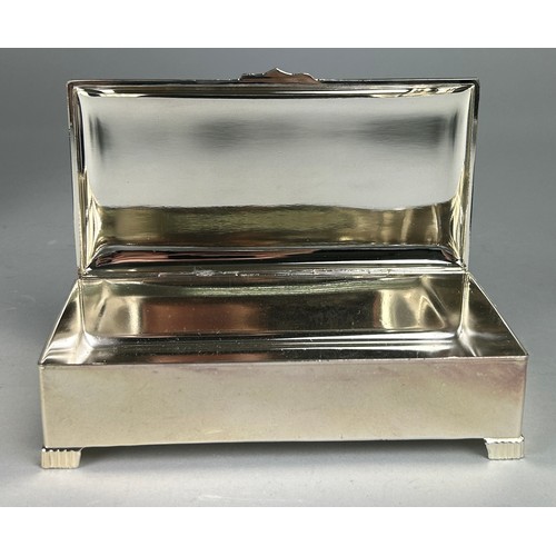 66 - A SILVER PRESENTATION CASKET FROM THE UNITED ARAB EMIRATES, 

The silver box was a gift from His Hig... 