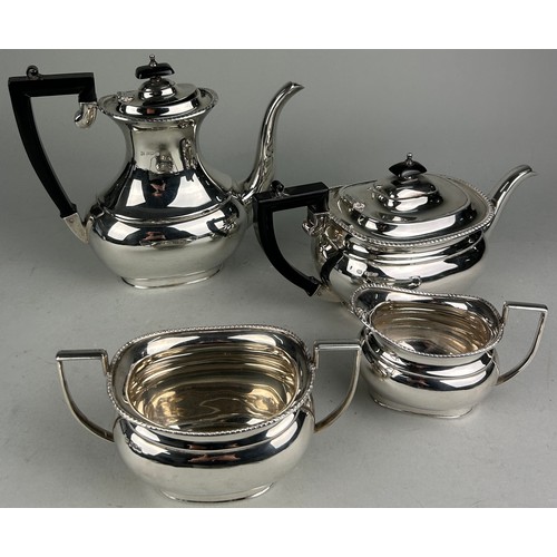 62 - A SILVER TEA SET BY E H PARKIN AND CO. comprising a silver tea pot, coffee pot, milk pail and sugar ... 