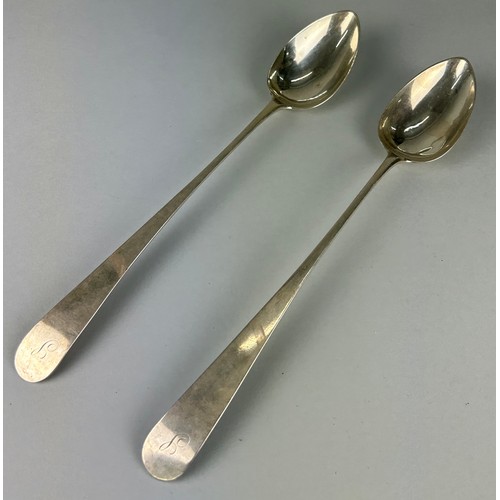 67 - A PAIR OF GEORGE III SCOTTISH SILVER OLD ENGLISH PATTERN SERVING SPOONS BY JOHN ZEIGLER, 

Weight: 1... 