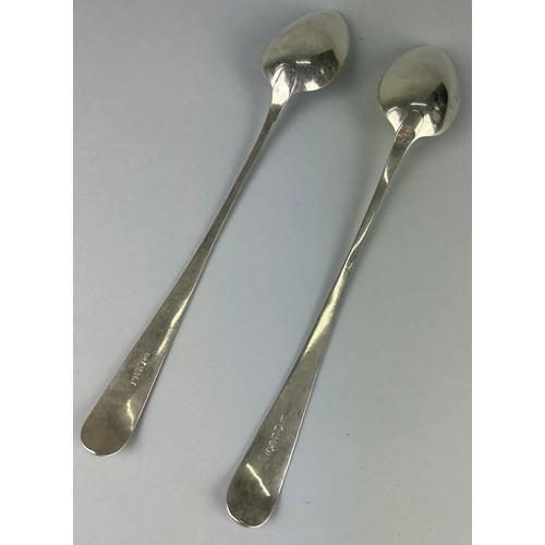 67 - A PAIR OF GEORGE III SCOTTISH SILVER OLD ENGLISH PATTERN SERVING SPOONS BY JOHN ZEIGLER, 

Weight: 1... 