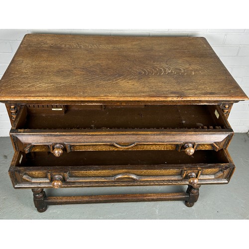 468 - A LARGE CHARLES II DESIGN CANTEEN OF CUTLERY TABLE, 97cm w x 57cm d x 84cm h