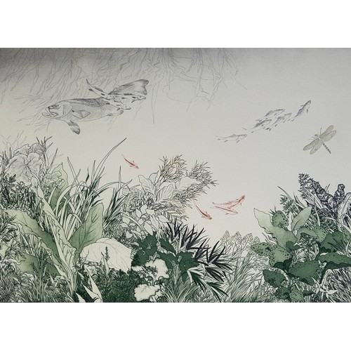 425 - ANNA PUGH (B.1938) 'DRAGONFLY',

Aquatint, signed by the artist in pencil and dated 1985, numbered e... 