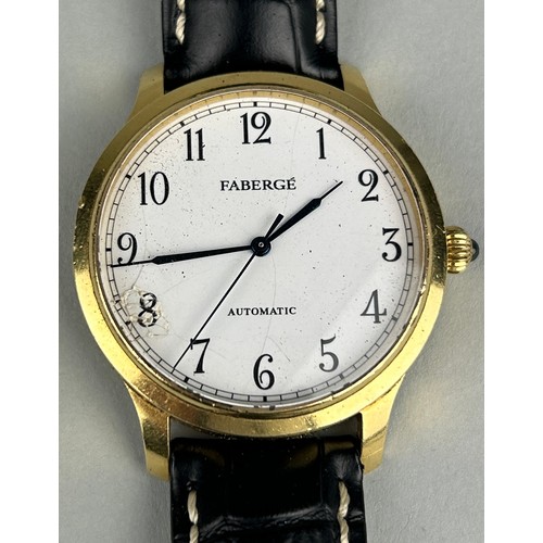 23 - A FABERGE AGATHON 18CT GOLD GENTLEMANS WRISTWATCH,

Some damage to face over numeral eight.