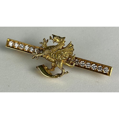 10 - AN 18CT GOLD AND DIAMOND DRAGON BROOCH,

Weight 10.7gms

Length of pin 4.7cm