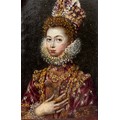 EARLY 17TH CENTURY SPANISH SCHOOL: MINIATURE PORTRAIT PAINTING PROBABLY DEPICTING ISABELLA CLARA EUG... 