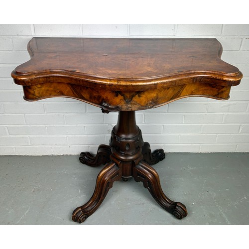 464 - A VICTORIAN MAHOGANY CARD TABLE,

90cm x 75cm x 67cm