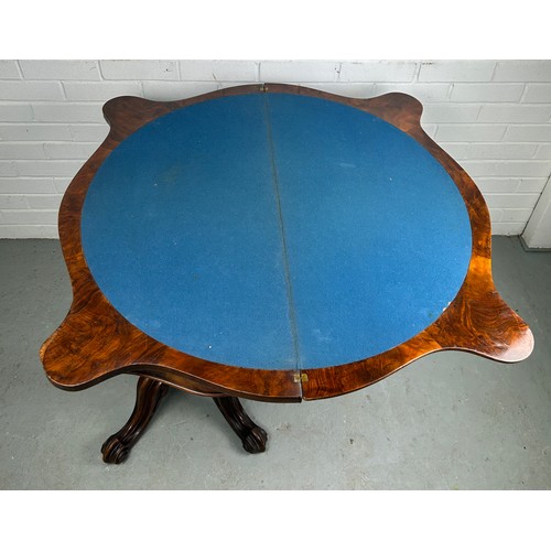 464 - A VICTORIAN MAHOGANY CARD TABLE,

90cm x 75cm x 67cm