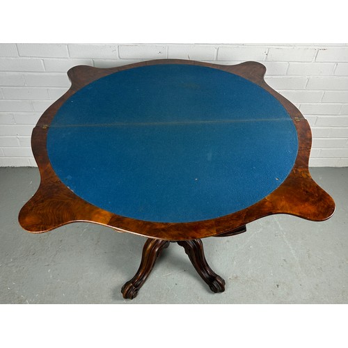 464 - A VICTORIAN MAHOGANY CARD TABLE,

90cm x 75cm x 67cm