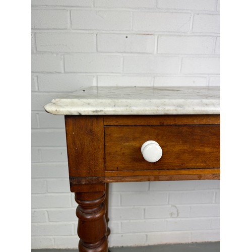 463 - A 19TH CENTURY MARBLE TOP WASHSTAND TABLE, 

Length 92cm Width 50cm Height 78cm