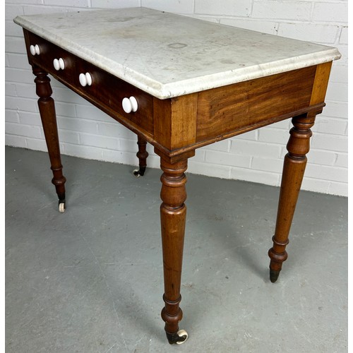 463 - A 19TH CENTURY MARBLE TOP WASHSTAND TABLE, 

Length 92cm Width 50cm Height 78cm