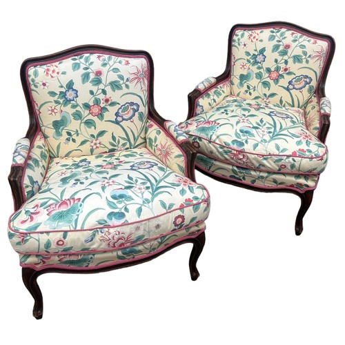 501 - A PAIR OF COLEFAX AND FOWLER FLORALLY UPHOLSTERED ARMCHAIRS, 70cm w x 55cm d x 90cm h (each) (2)

Us... 