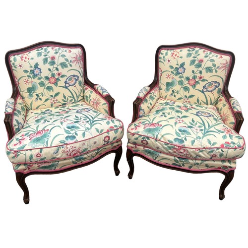 501 - A PAIR OF COLEFAX AND FOWLER FLORALLY UPHOLSTERED ARMCHAIRS, 70cm w x 55cm d x 90cm h (each) (2)

Us... 