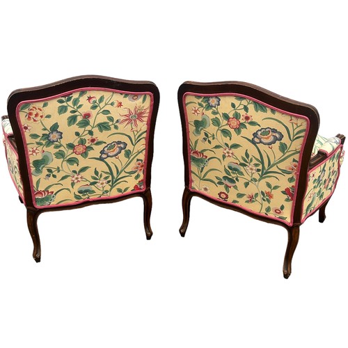 501 - A PAIR OF COLEFAX AND FOWLER FLORALLY UPHOLSTERED ARMCHAIRS, 70cm w x 55cm d x 90cm h (each) (2)

Us... 