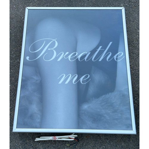 544 - AGENT PROVOCATEUR: A LIGHT BOX 'BREATHE ME'

89cm h X 70cm w