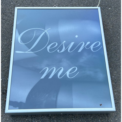 549 - AGENT PROVOCATEUR: A LIGHT BOX 'DESIRE ME'

89cm h X 70cm w