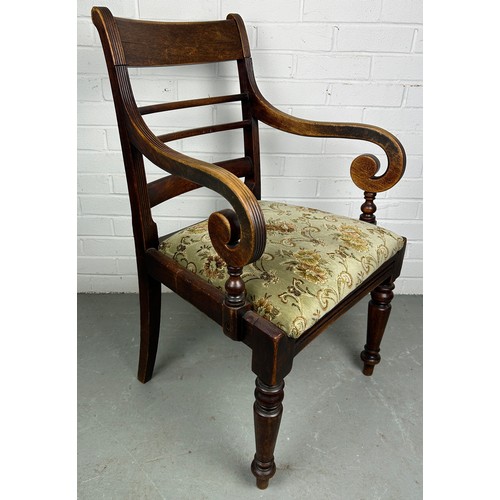 477 - A 19TH CENTURY OAK GEORGIAN ARMCHAIR, 56cm w X 50cm d X 90cm h


Used condition, with marks, dents a... 