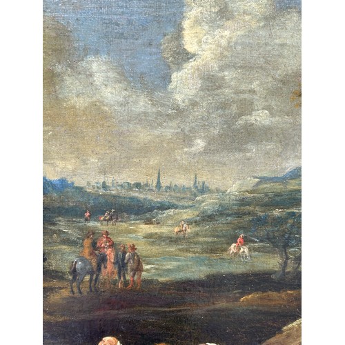 367 - 17TH CENTURY FLEMISH SCHOOL FOLLOWER OF JAN BRUEGHEL THE YOUNGER (1601-1678), oil on canvas, in an o... 