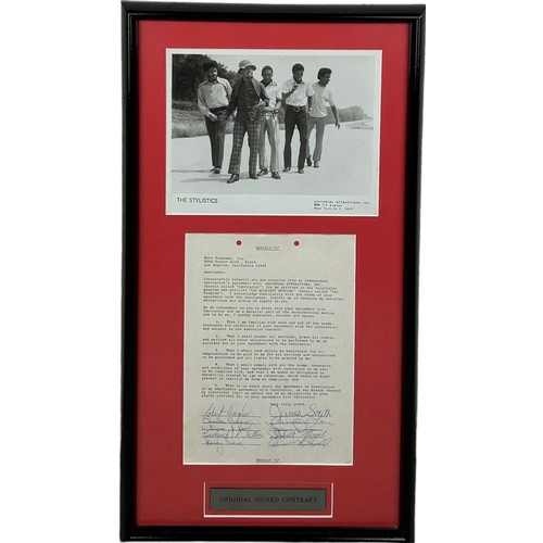 405 - A MUSIC CONTRACT FROM 'THE STYLISTICS' GROUP FOR 'MIDNIGHT SPECIAL', 

With photo and signed by the ... 