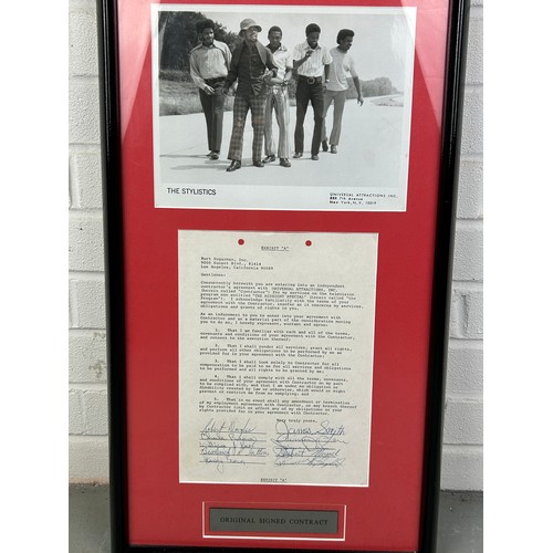 405 - A MUSIC CONTRACT FROM 'THE STYLISTICS' GROUP FOR 'MIDNIGHT SPECIAL', 

With photo and signed by the ... 